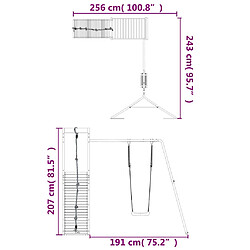 vidaXL Aire de jeux d'extérieur bois de pin imprégné pas cher