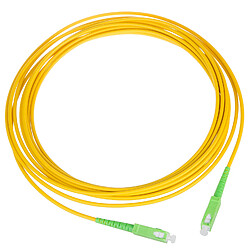 Maclean Câble fibre optique SC/APC vers SC/APC Câble patch simplex monomode Câble fibre optique Fiber Patch Cable jaune/vert (10)