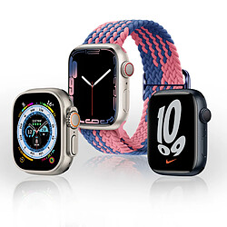 Avizar Bracelet pour Apple Watch 41mm / 40mm / 38 mm Nylon Tressé Respirant bleu / rose pas cher