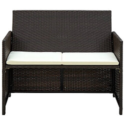 Avis Maison Chic Salon de jardin 4 pcs + coussins - Mobilier/Meubles de jardin - Table et chaises d'extérieur Résine tressée Marron -MN69157