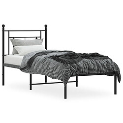 Avis Maison Chic Cadre/structure de lit métal et tête de lit pour adulte - Lit Moderne Chambre noir 80x200 cm -MN53257