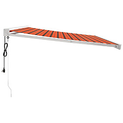 Avis vidaXL Auvent rétractable orange et marron 4,5x3 m tissu et aluminium