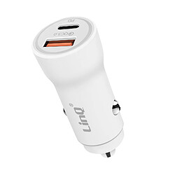 LinQ Chargeur Voiture Allume-Cigare 36W USB C et USB Recharge Rapide Blanc