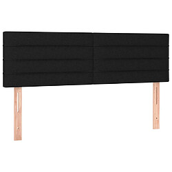 vidaXL Têtes de lit 2 pcs Noir 72x5x78/88 cm Tissu