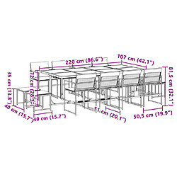 vidaXL Ensemble à manger de jardin avec coussins 13pcs blanc textilène pas cher