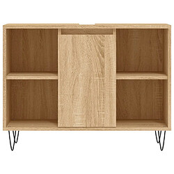 Maison Chic Armoire salle de bain,Meuble de rangement de salle de bain,Meuble haut chêne sonoma 80x33x60cm bois d'ingénierie -GKD801349 pas cher