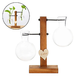 Décor De Bureau De Cadre En Bois Transparent De Pot De Fleur De Vase De Plante Hydroponique B pas cher