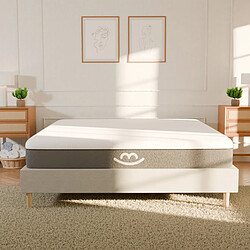 Morphea France Matelas Latex 140x200x25cm GAIA - 2 faces d'accueil Latex100% Naturel et Mousse - mi-ferme - Morphea