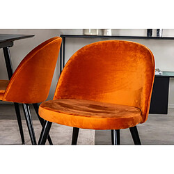 Venture Home Chaise en velours avec pieds en acier Velvet orange