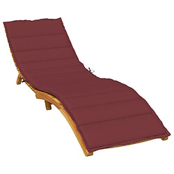 vidaXL Coussin de chaise longue rouge bordeaux mélangé 200x60x4 cm