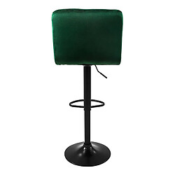 Acheter Tabouret de bar, lot de 2, vert, recouvert de velours, avec dossier et repose-pieds réglable en hauteur 63-83cm ML-Design