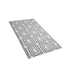 Beliani Tapis d'extérieur gris foncé 90 x 180 cm BIDAR