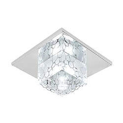 Stoex 1PCS Blanc Plafonnier Cristal Cube 5W 18cm Lampe de Plafond en acier inoxydable Lustre Eclairage Blanc entrée, salon, chambre à coucher