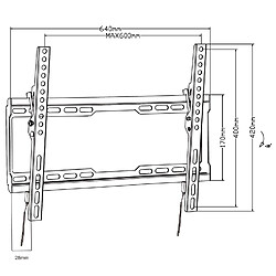 Avis Support TV Maclean MC-413 max VESA 600x400 32-80" 45kg réglage de l'inclinaison +0°~-10°