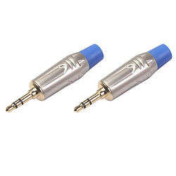 2 Packs Alliage 3,5 Mm Connecteur Plaqué Or Stéréo Pour Câble Accessoires De Bricolage