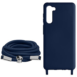 Avizar Coque Cordon pour Samsung Galaxy S23 Plus Lanière Tour du Cou 80cm Bleu Nuit