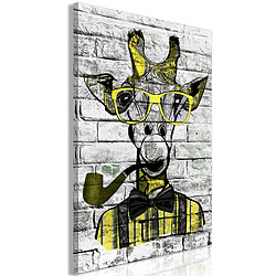 Artgeist Tableau - Giraffe with Pipe (1 Part) Vertical Yellow [20x30]