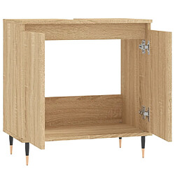 Maison Chic Armoire de bain,Meuble de rangement de salle de bain,Meuble haut chêne sonoma 58x33x60 cm bois d'ingénierie -GKD865134 pas cher