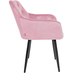 Acheter Decoshop26 Set de 2 chaises de salle à manger design moderne couture capitonné assise en velours rose 10_0001634