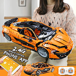 Universal Voiture électrique technique Compatible MOC 16915 P1 Moteur Caractéristiques Voiture Bloc de construction Brique Jouet de Noël pour enfants | Bloc d'empilement(Orange)