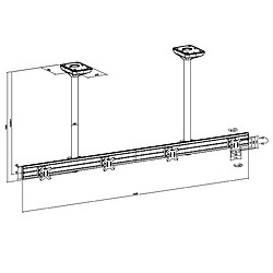 Kimex Support plafond menu board pour 4 écrans TV 32'' - Hauteur 100 cm