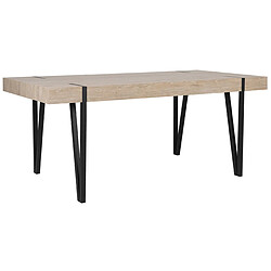 Beliani Table 180 x 90 cm bois clair et noir ADENA