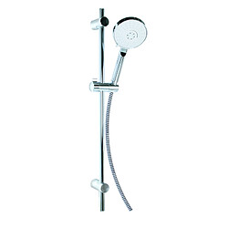 Bravat Ensemble de douche 750 mm inox réglable commprenant douchette 3 fonctions flexible de douche 1750 mm