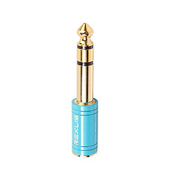 Avis 6.35mm mâle vers 3.5mm femelle casque stéréo jack adaptateur convertisseur bleu