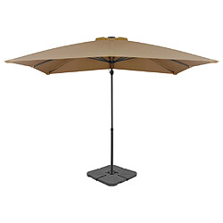 vidaXL Parasol de jardin avec base portable taupe