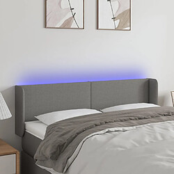 Maison Chic Tête de lit scandinave à LED,meuble de chambre Gris foncé 147x16x78/88 cm Tissu -MN66965