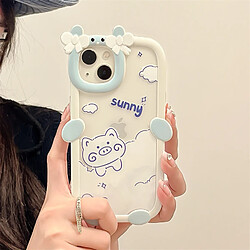 GUPBOO Étui pour iPhone13 Mignon nuage endormi cochon simple étui de téléphone portable silicone anti-chute