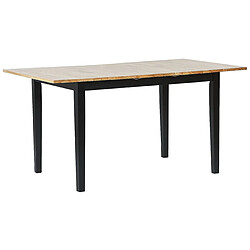 Beliani Table de salle à manger extensible en bois clair et noir 120/150 x 80 cm HOUSTON