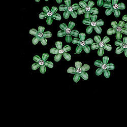 Acheter 20 fleurs flatback bouton embellissements strass pour mariage vert