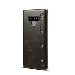 Avis Wewoo Housse Coque Pour Galaxy Note9 Denior Oil Wax Cuir de vachette Étui en à rabat horizontal simple avec fentes cartes et portefeuille noir