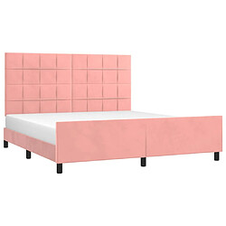 Avis Maison Chic Lit adulte - Cadre Structure de lit avec tête de lit Contemporain Rose 160x200 cm Velours -MN12253