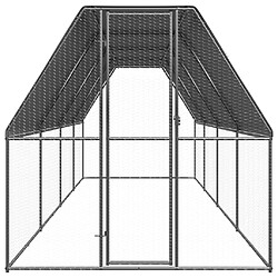 vidaXL Poulailler d'extérieur 2x8x2 m Acier galvanisé