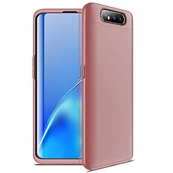 Wewoo Coque Rigide Étui pour PC à couverture intégrale à trois étages Galaxy A80 or rose