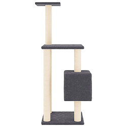 Helloshop26 Arbre à chat meuble tour grimper jouet grattage grattoir escalade plateforme avec griffoirs en sisal foncé 104 cm gris 02_0022637