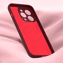 Avis Avizar Coque Magsafe pour iPhone 15 Pro Max Silicone Soft-touch Mag Cover Bordeaux