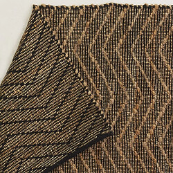 Avis Aubry Gaspard Tapis en jute et coton naturels Zig-zag Naturel et marron - 160 x 230 cm.