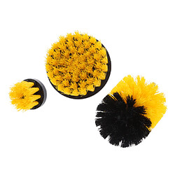 Acheter 3pcs tuile coulis nettoyage perceuse brosse gommage brosse accessoire de fixation kit jaune