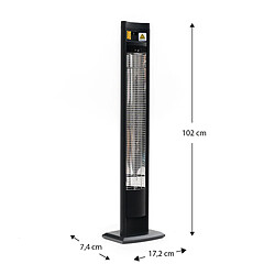 Acheter Chauffage Électrique Portable Infrarouge Fibre Carbone 2000W Int. et Ext. Kekai 17,2x7,4x102 cm Télécommande incluse