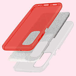 Avis Avizar Coque A13 5G et A04s Paillette Feuille Amovible Silicone Semi-rigide rouge