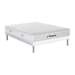 Vente-Unique Ensemble 140 x 190 cm sommier tapissier + matelas ressorts ensachés accueil nano ressorts + mémoire de forme ép.26cm - MIRI de YSMÉE 