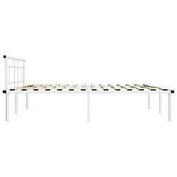 Acheter Maison Chic Lit adulte - Lit simple Cadre de lit,Structure du lit Contemporain Blanc Métal 180x200 cm -MN50142