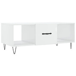 Maison Chic Table basse,Table Console Table d'appoint, Table pour salon Blanc brillant 102x50x40 cm Bois d'ingénierie -MN13515