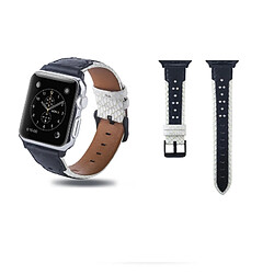 Wewoo Bande de montre en cuir pleine fleur avec trou carré pour Apple Watch séries 4, 3 et 2 et 1, 42 et 44 mm 