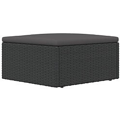 Acheter vidaXL Tabouret de jardin avec coussin noir résine tressée