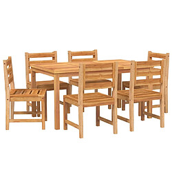 Avis Salle à dîner de jardin 7 pcs,Table et chaise à manger Bois de teck solide -MN93514