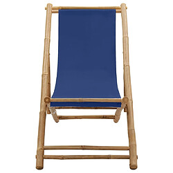 Maison Chic Chaise de terrasse jardin,fateuill d'extérieur Bambou et toile Bleu marine -GKD81398